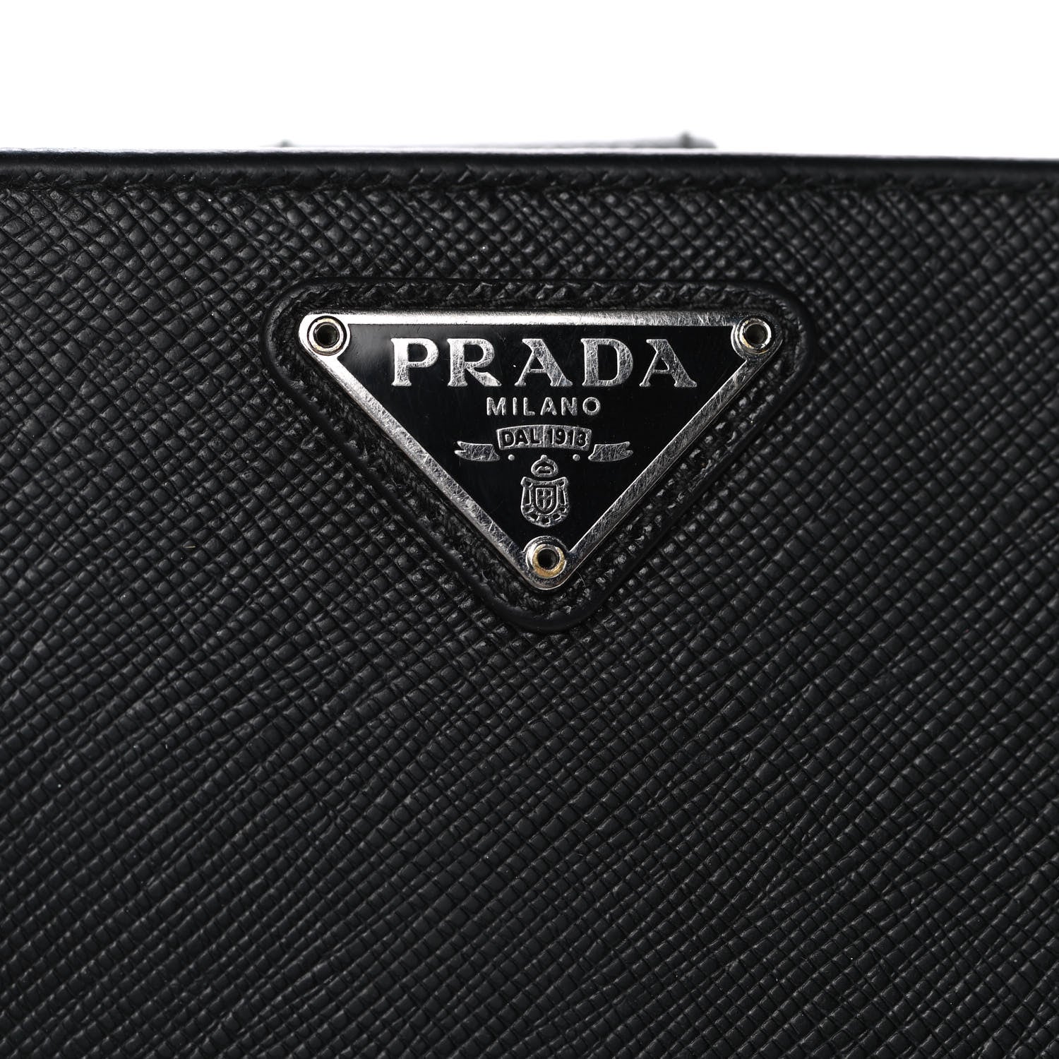 Prada Saffiano Metal Compact Wallet Black 8 of 13