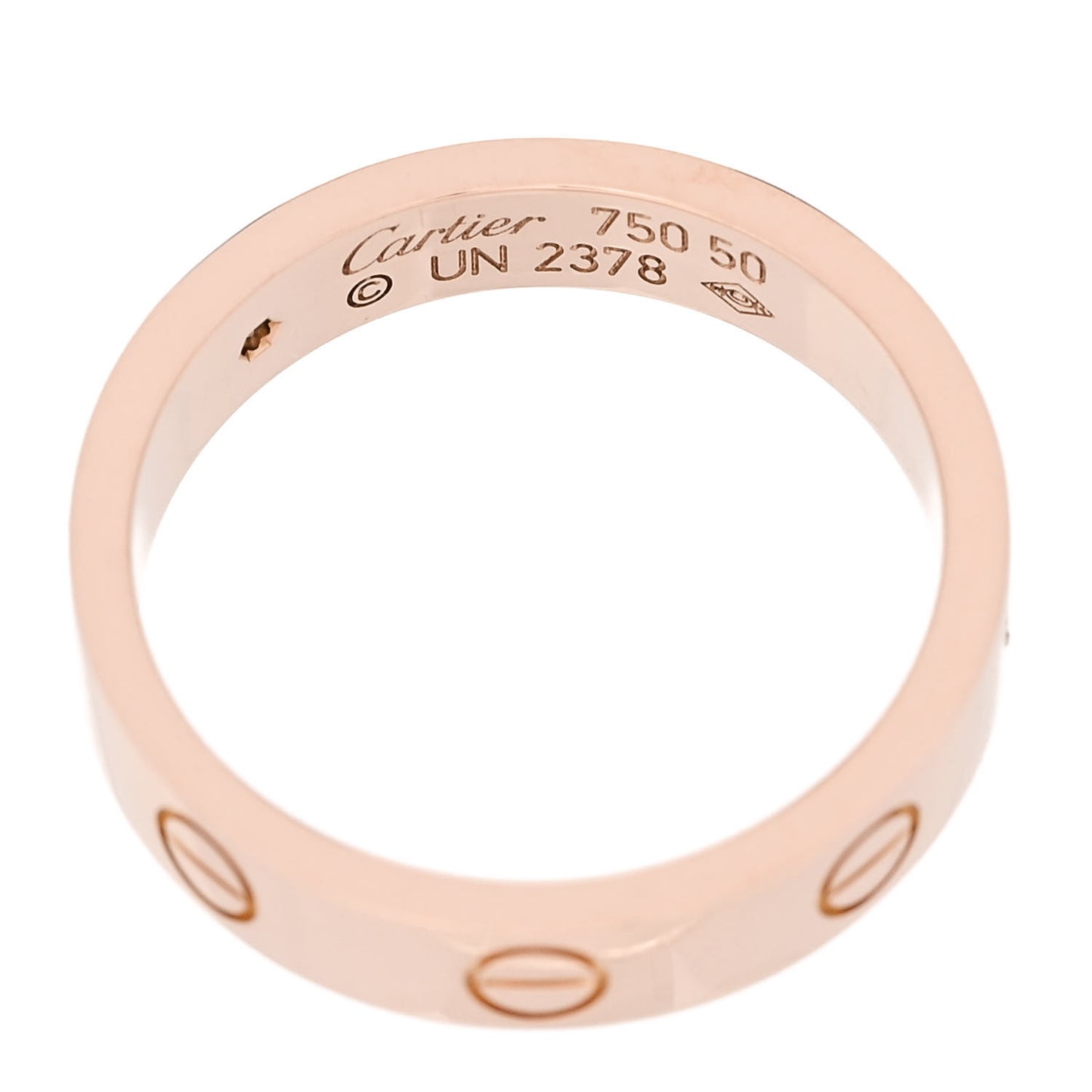 18K Pink Gold Diamond 4mm LOVE Wedding Band Ring 50 5.25