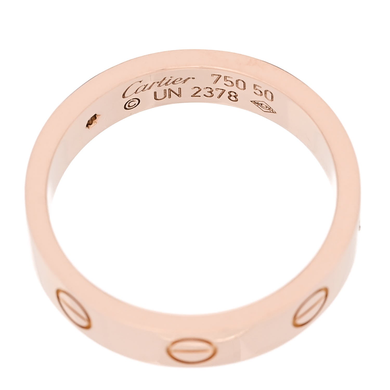 Cartier 18K Pink Gold Diamond 4mm LOVE Wedding Band Ring 50 5.25 4 of 4