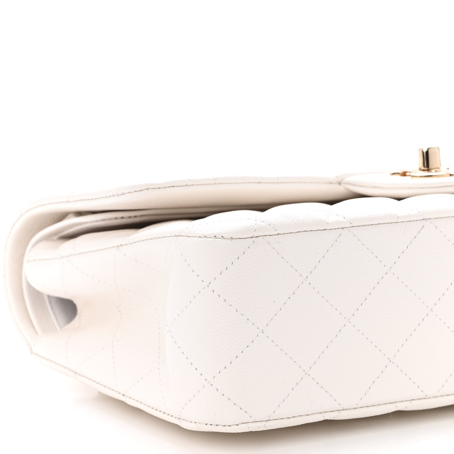 Chanel Caviar Quilted Medium Double Flap White 8 of 9