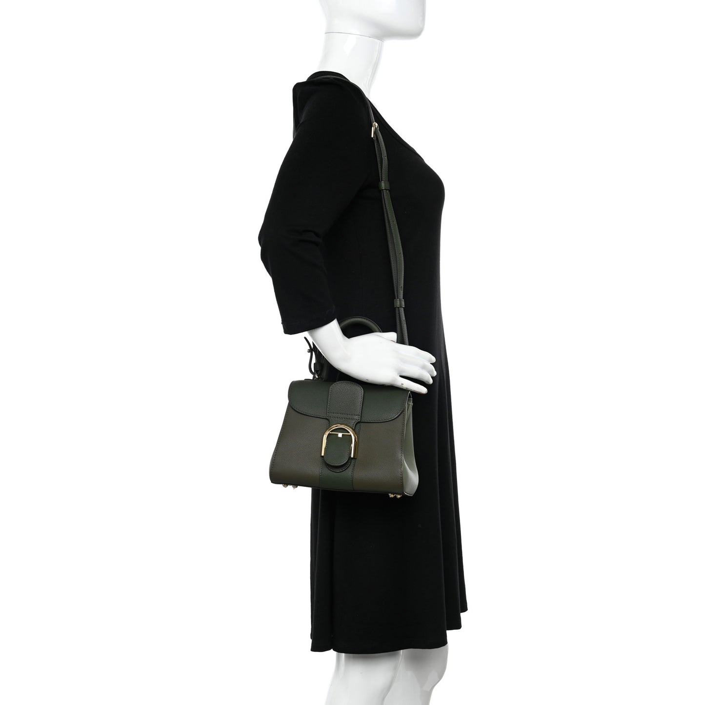 Grained Rodeo Calfskin Mini Brillant Camaieux Satchel Kaki