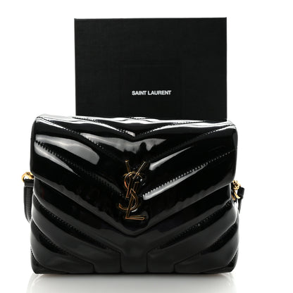 Saint Laurent Patent Y Quilted Monogram Toy Loulou Crossbody Bag Black 10 of 10