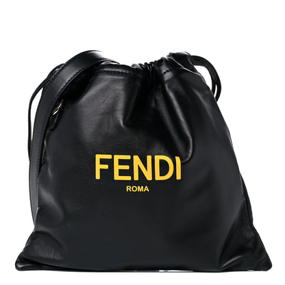 Fendi Soft Nappa Logo Small Drawstring Pouch Bag Black Sunflower 1 of 14