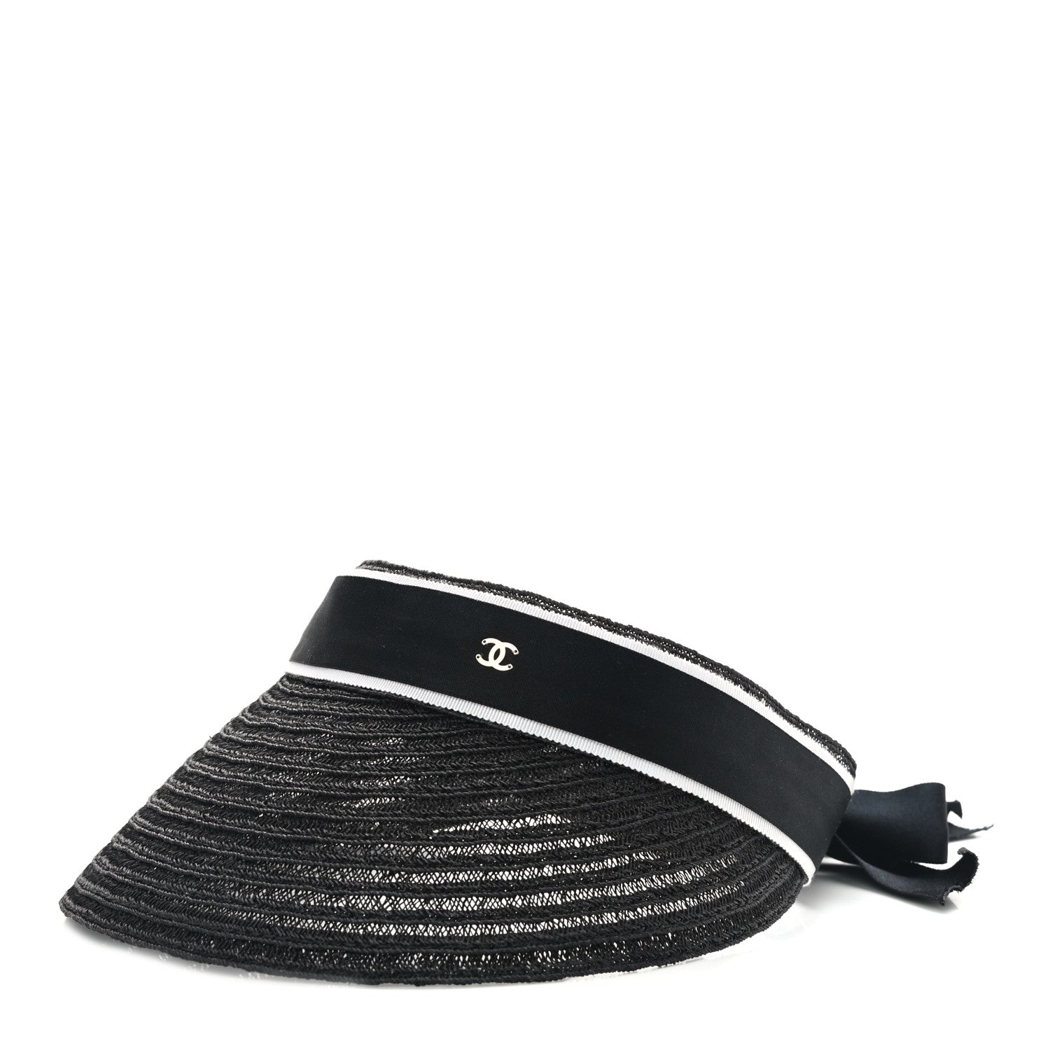 Chanel Abaca Cotton Ribbon Visor M Black 1 of 9