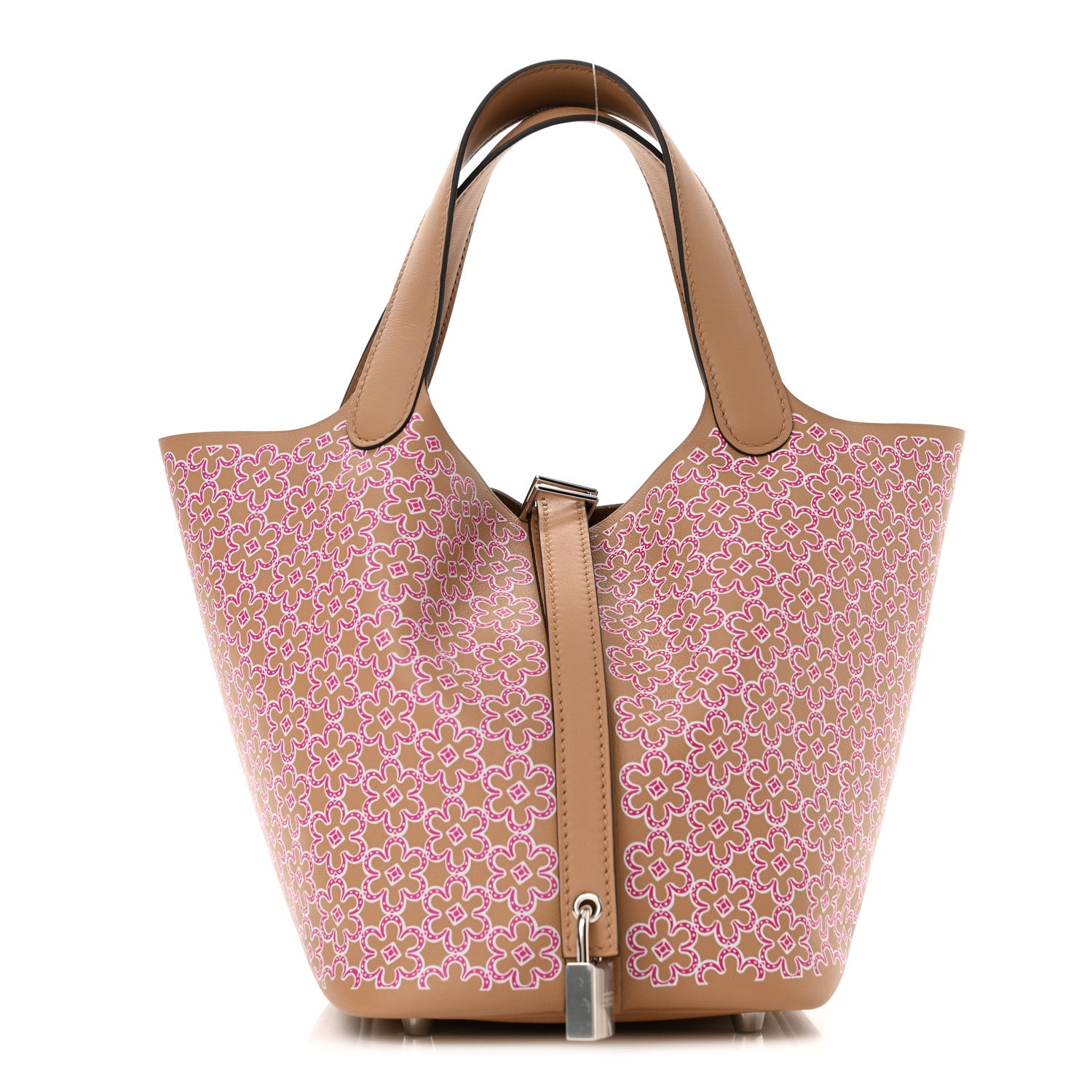 Hermes Swift Lucky Daisy Picotin Lock 18 PM Chai Rose White 1 of 10
