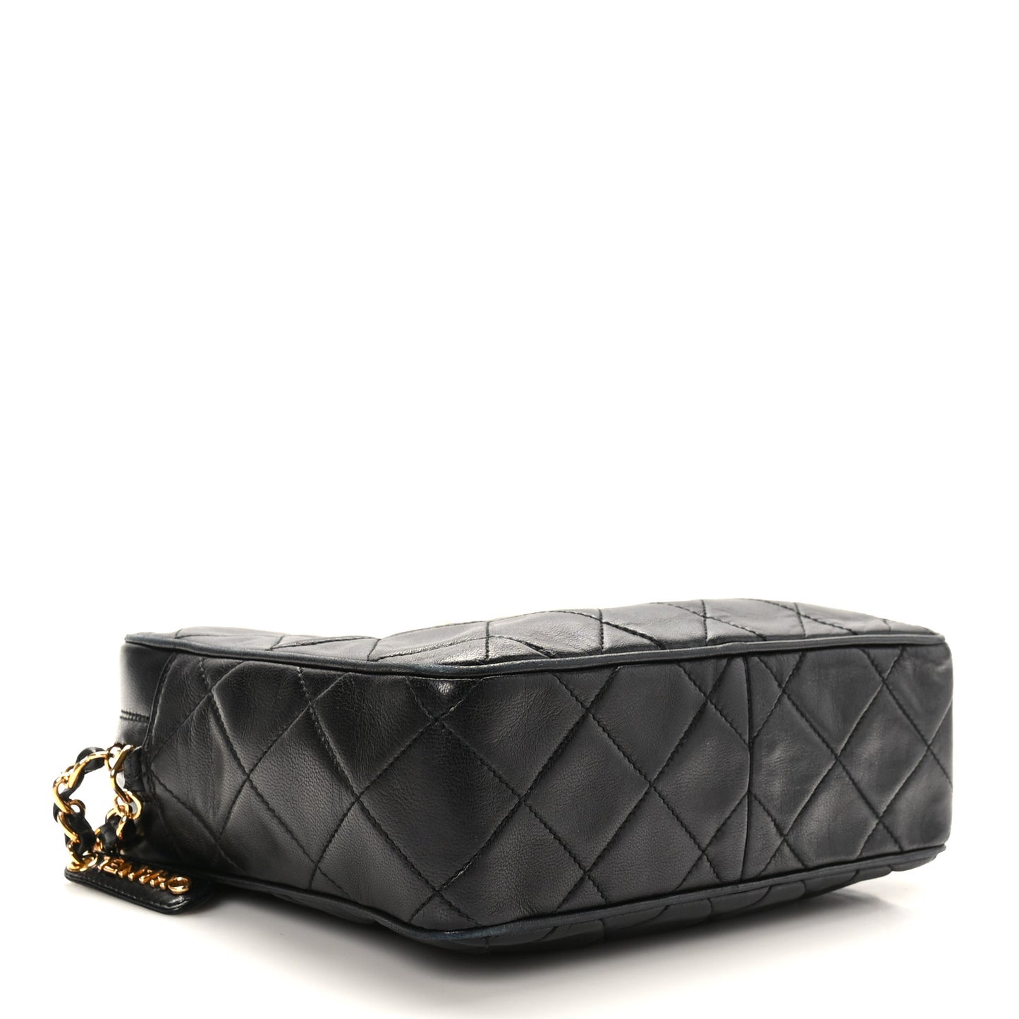 Lambskin Quilted Camera Case Black