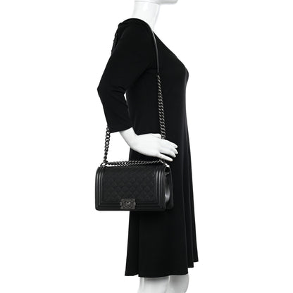Chanel Caviar Quilted Medium Boy Flap Black 2 of 11