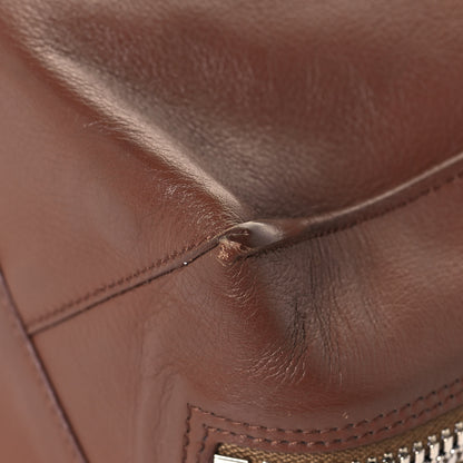 Balenciaga Supple Calfskin Papier Mini A4 Zip Around Tote Marron Tabacco 12 of 15