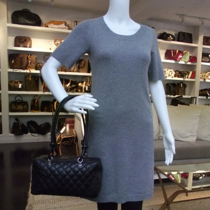 Chanel Calfskin Quilted Large Cambon Bowler Black 2 of 11