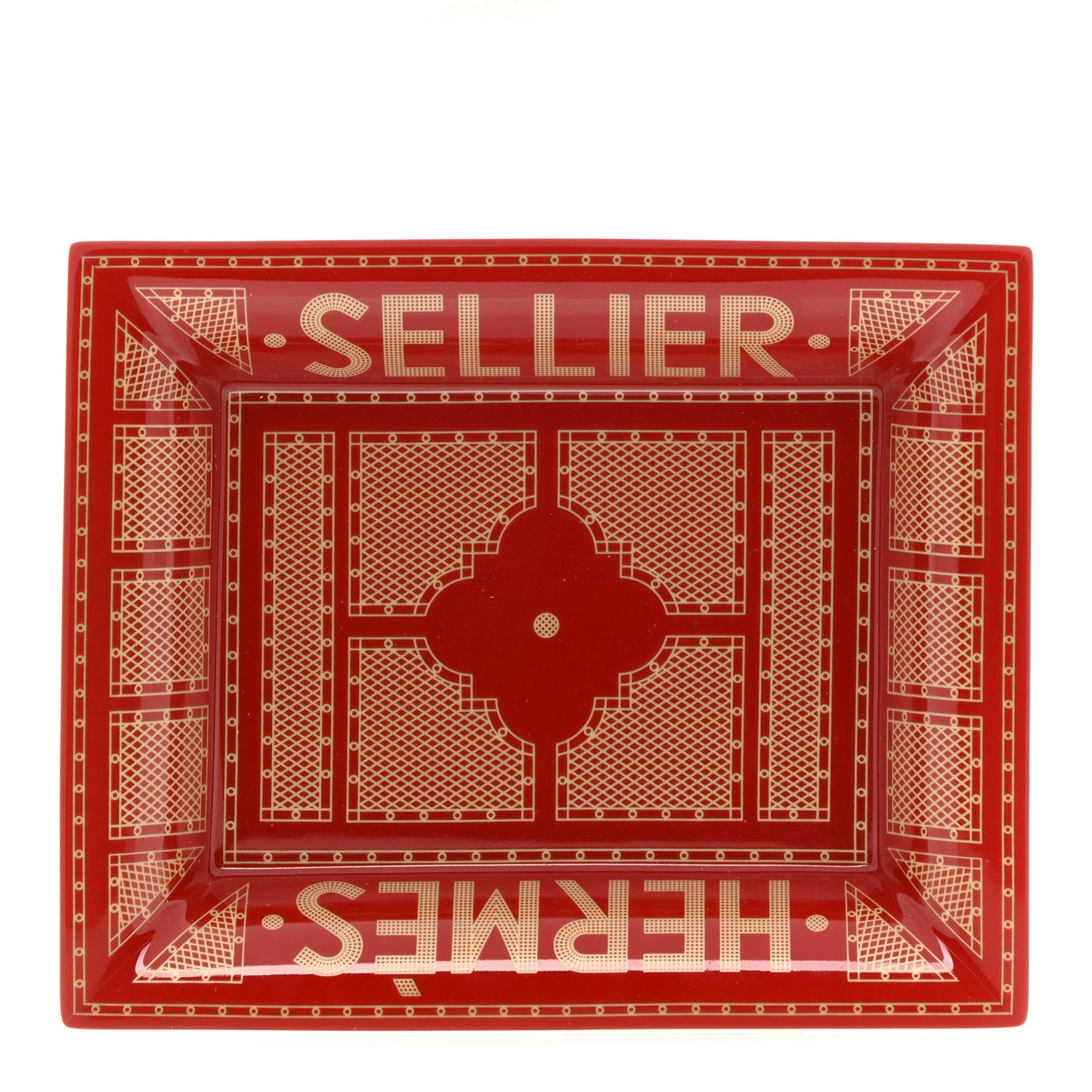 Porcelain Sellier Change Tray Rouge Or