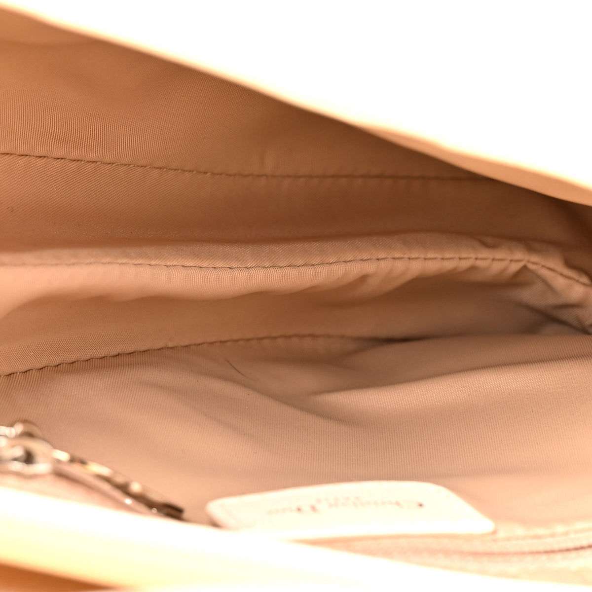 Grained Calfskin Saddle Bag Beige