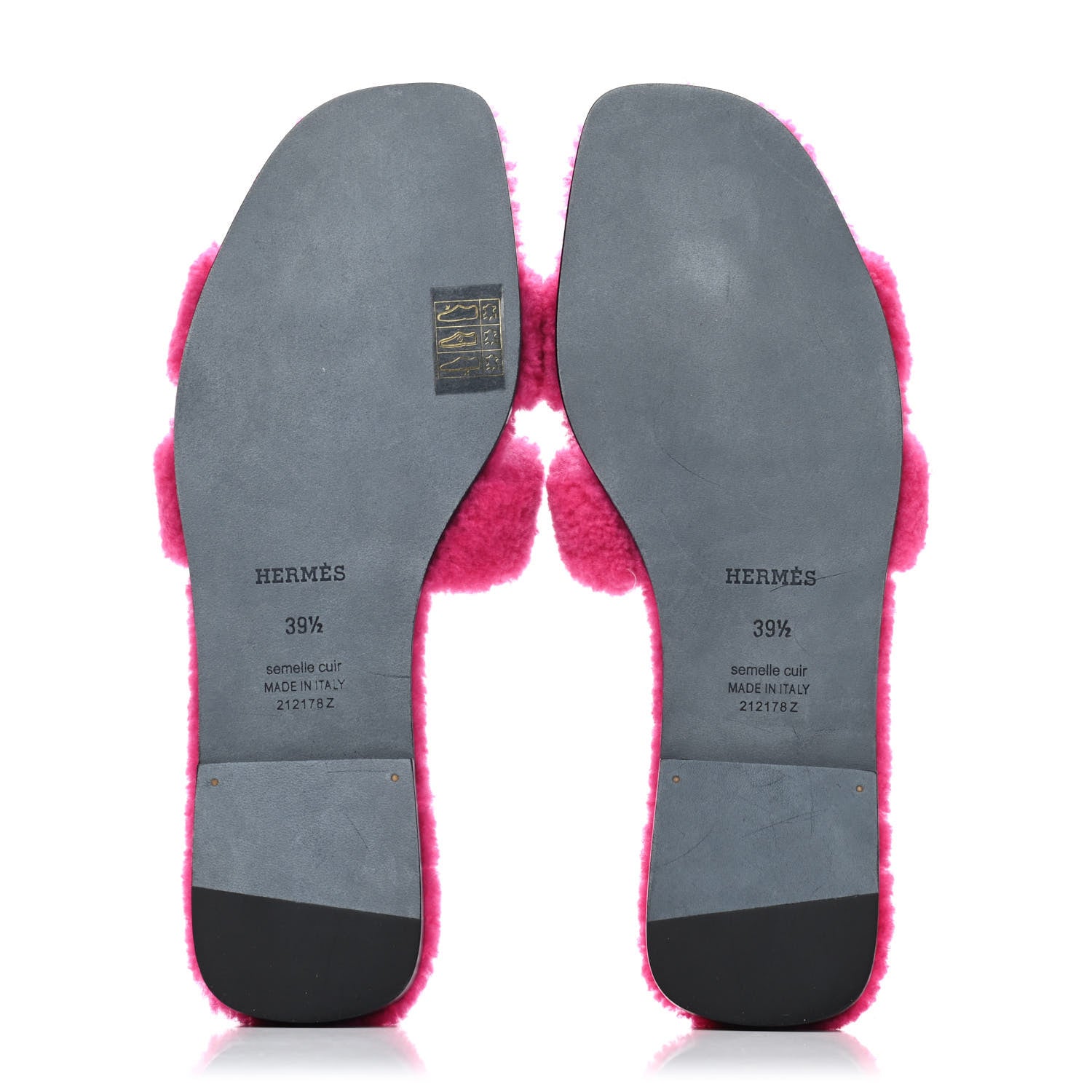 Hermes Woolskin Oran Sandals 39.5 Rose Fuchsia 4 of 4