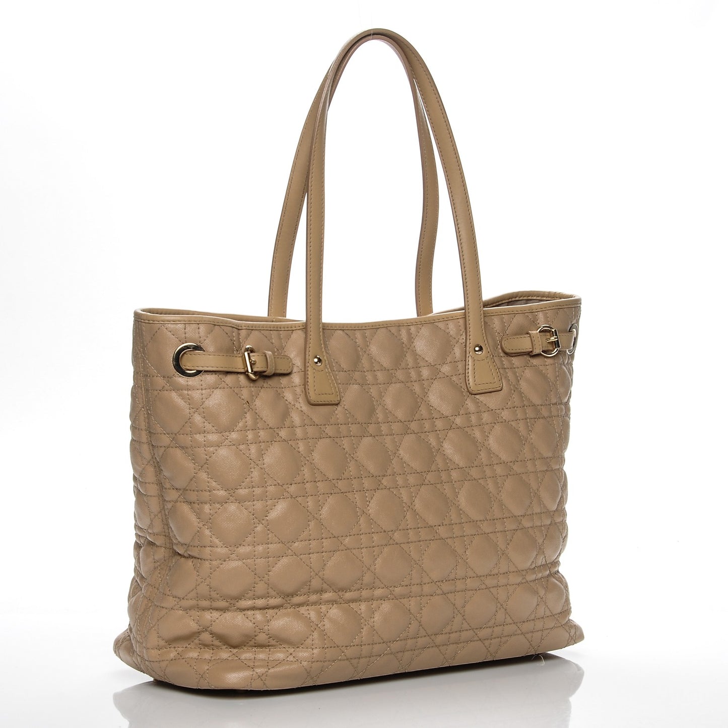 Coated Canvas Cannage Medium Panarea Tote Beige