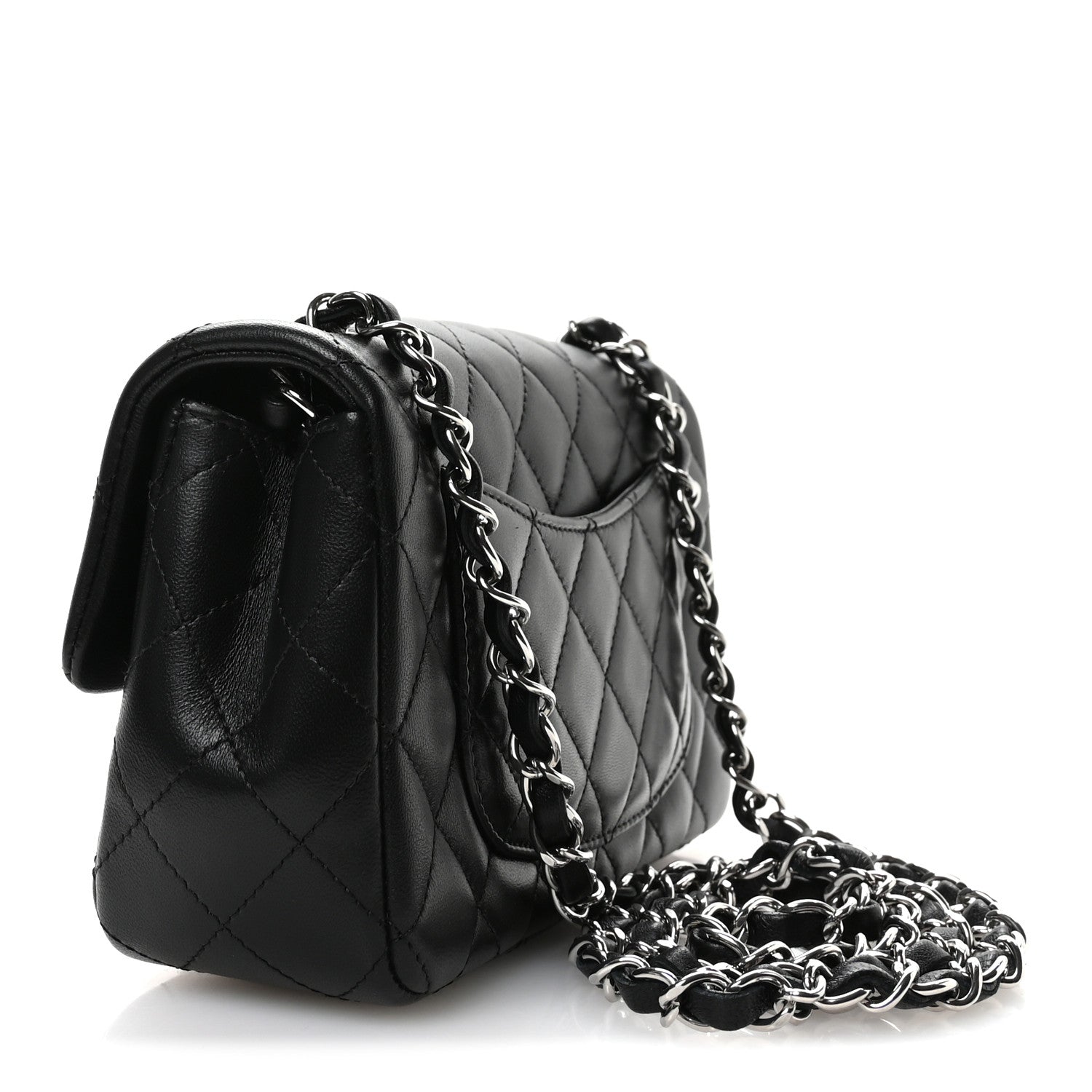 Chanel Lambskin Quilted Mini Rectangular Flap Black 3 of 11