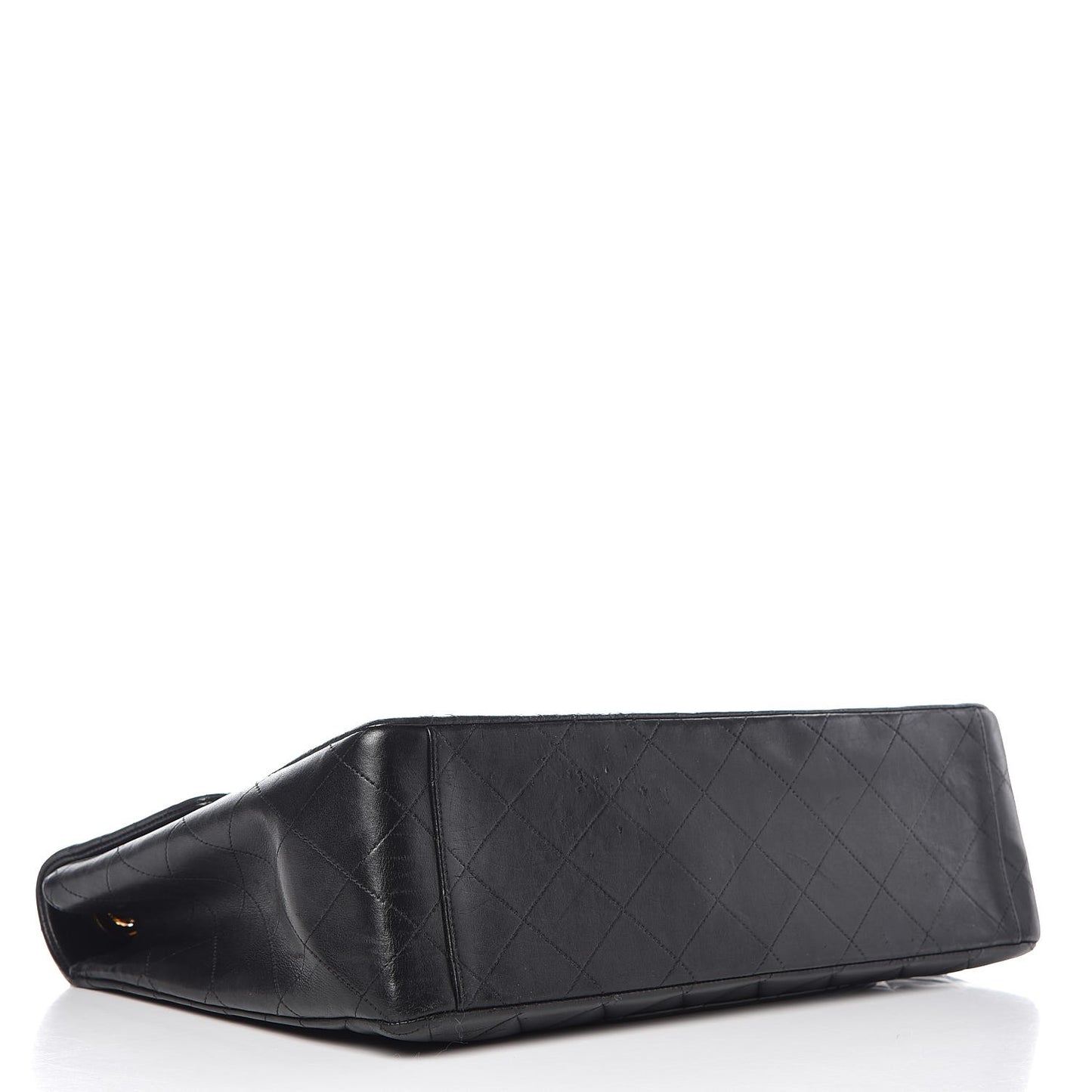 Lambskin Quilted XL Jumbo Single Flap Black