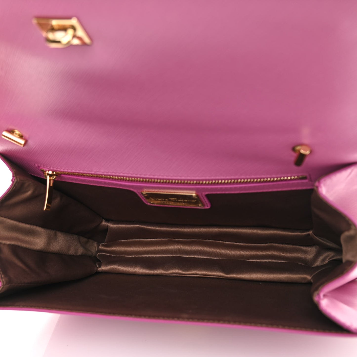Printed Calfskin Vara Bow Chain Flap Crossbody Fuchsia