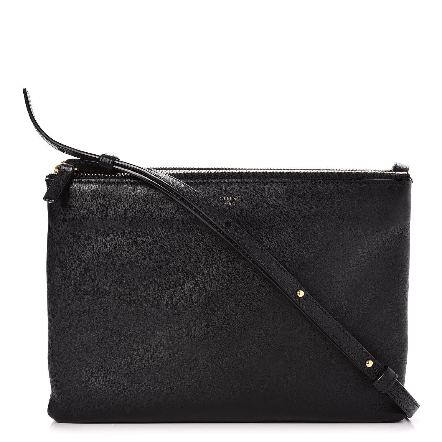 Celine Lambskin Large Trio Crossbody Bag Black 1 of 9