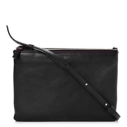 Celine Lambskin Large Trio Crossbody Bag Black 1 of 9