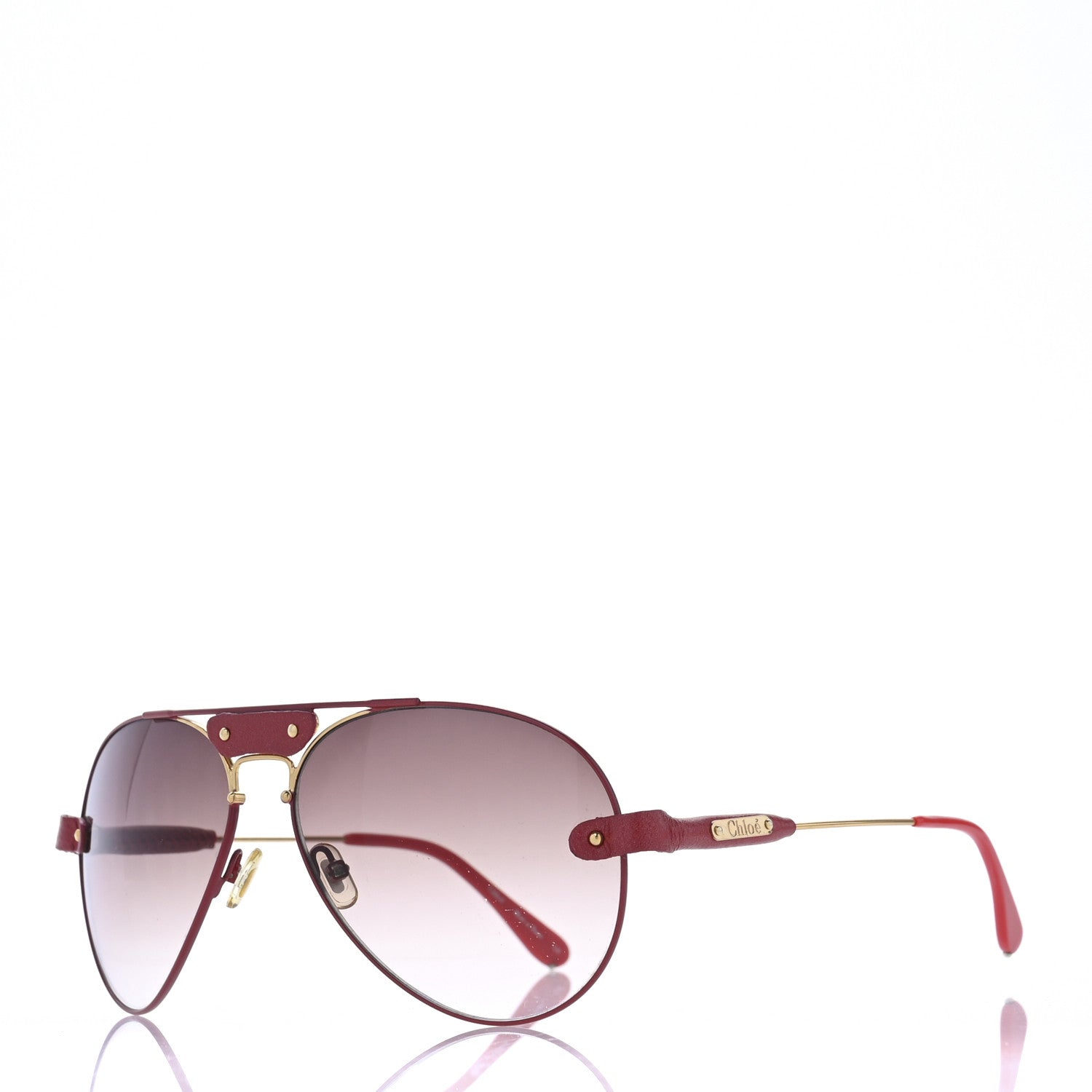 Chloe Tamaris Aviator Sunglasses CL 2104 Gold Red 1 of 8