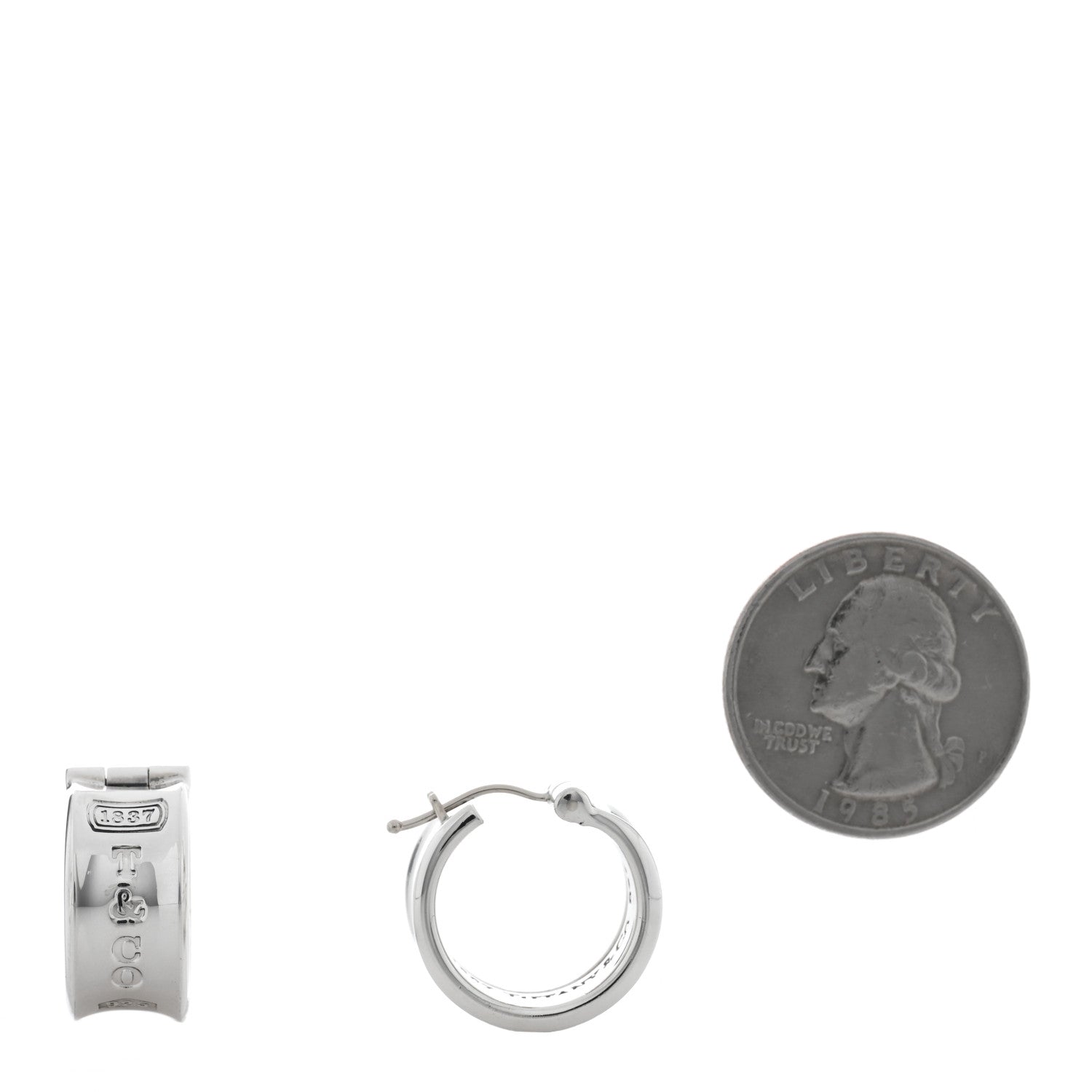 Tiffany Sterling Silver Wide 1837 Hoop Earrings 2 of 4