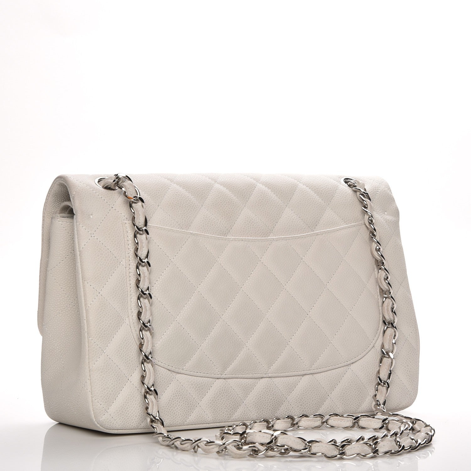 Chanel Iridescent Caviar Quilted Jumbo Double Flap White 3 of 10