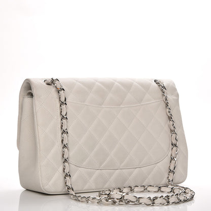 Chanel Iridescent Caviar Quilted Jumbo Double Flap White 3 of 10