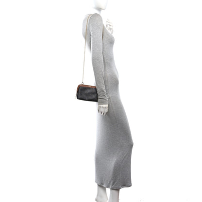 Celine Triomphe Canvas Lambskin Clutch On Chain Tan 2 of 11