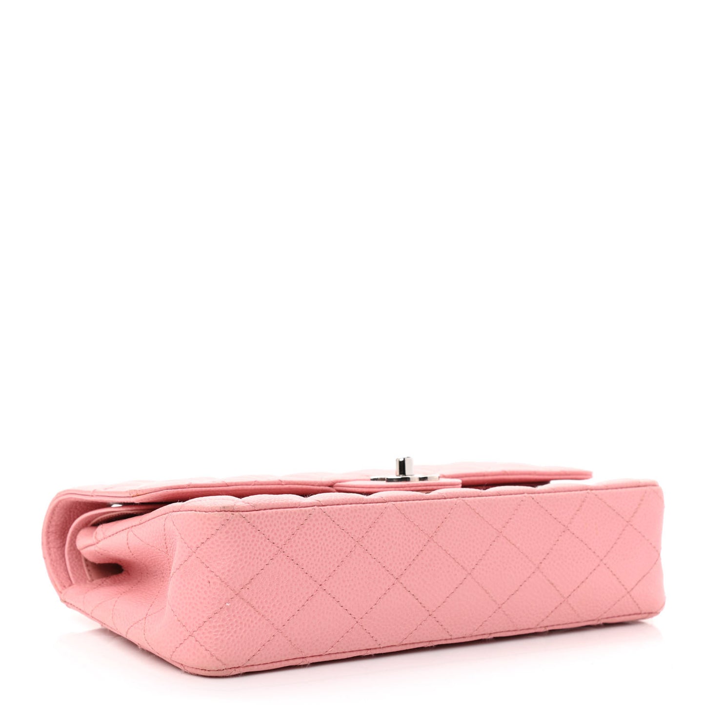 Caviar Quilted Medium Double Flap Pink
