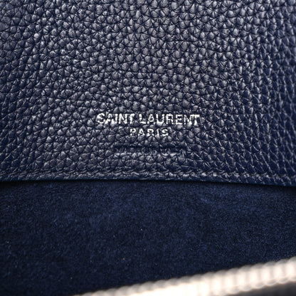 Saint Laurent Grained Calfskin Small Supple Sac De Jour Navy 5 of 16