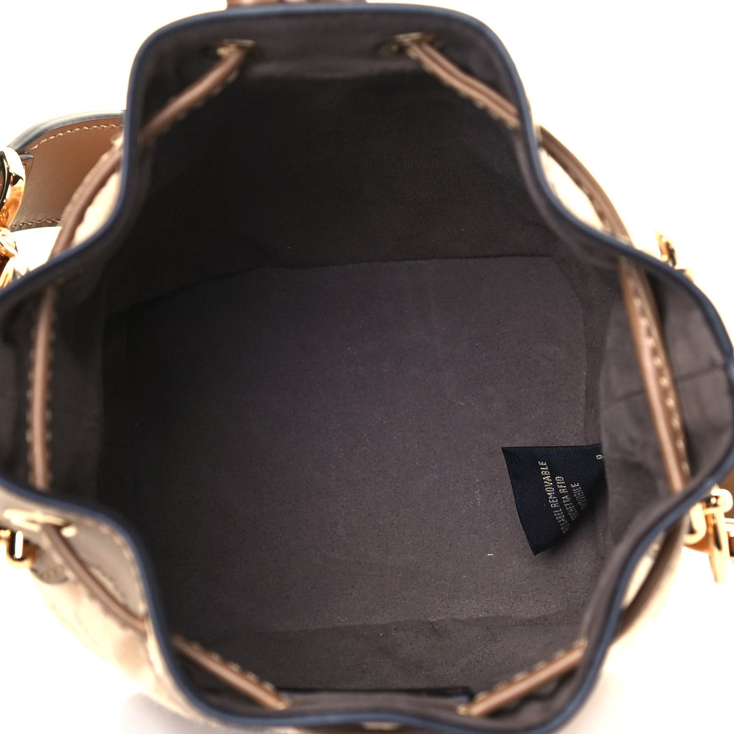 Wool Vitello King FF 1974 Mini Mon Tresor Bucket Bag Beige Cammello Sand