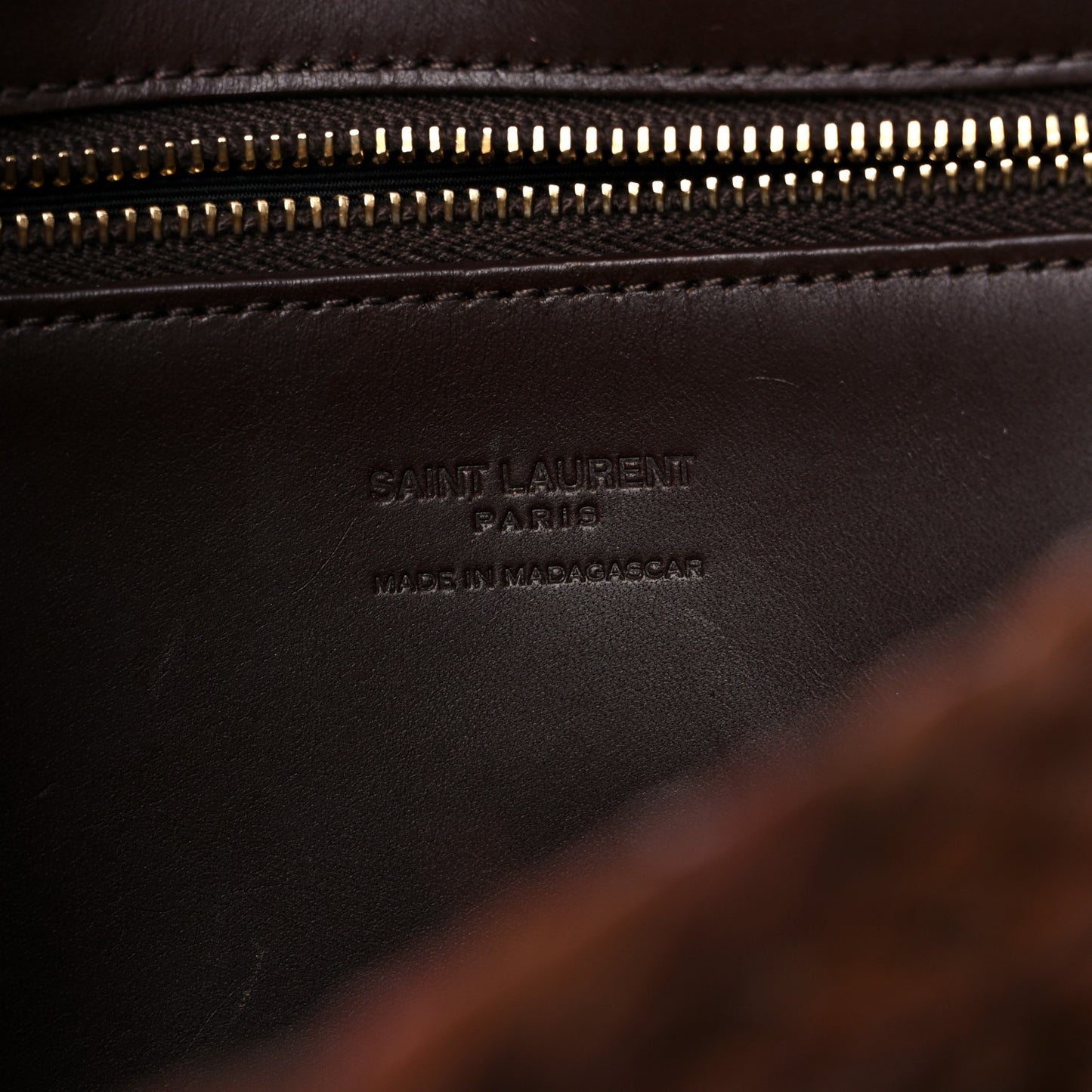 Raffia Calfskin Small Panier Tote Dark Chocolate