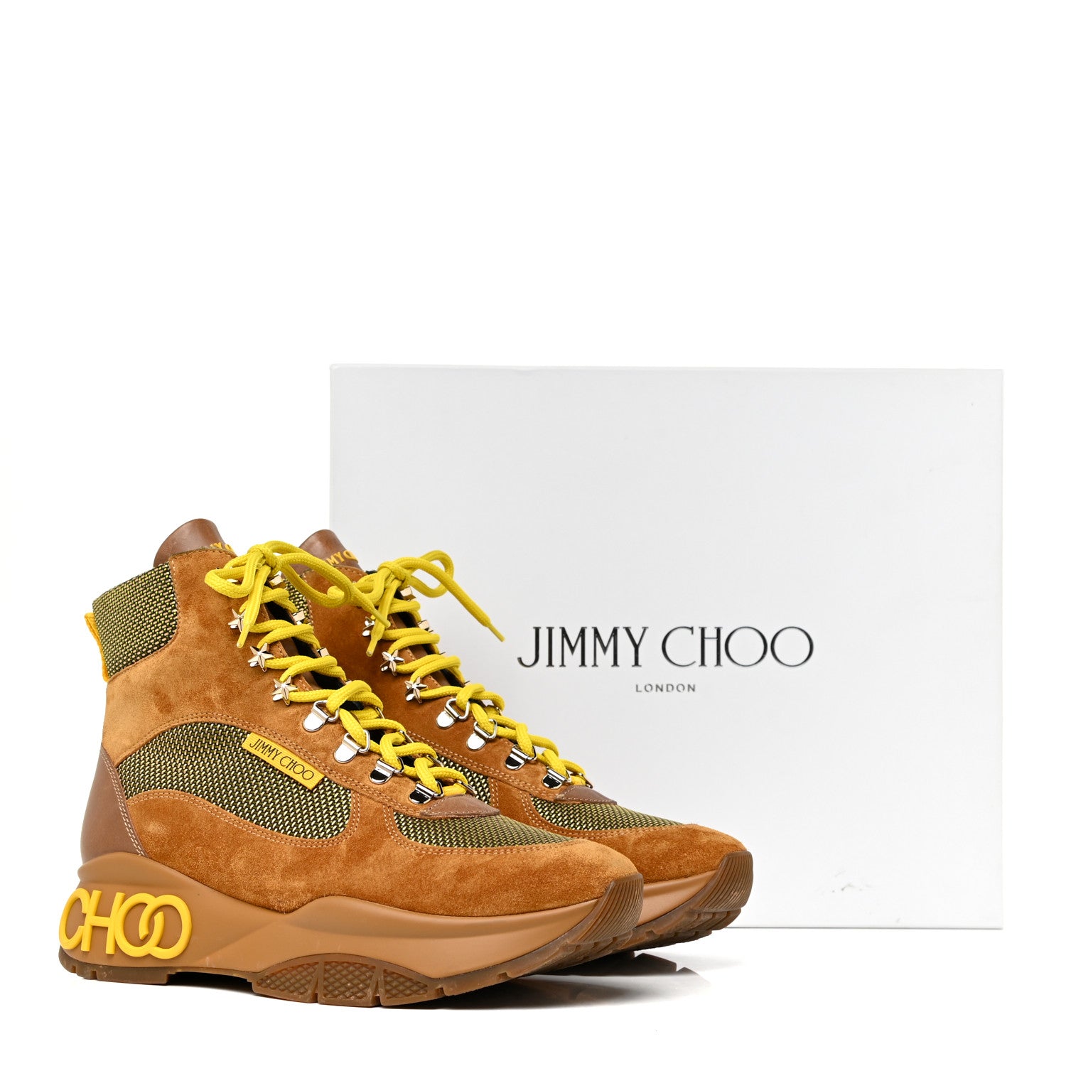 Jimmy Choo Calfskin Technical Mesh Suede Crosta Boot 39 Yellow 15 of 15