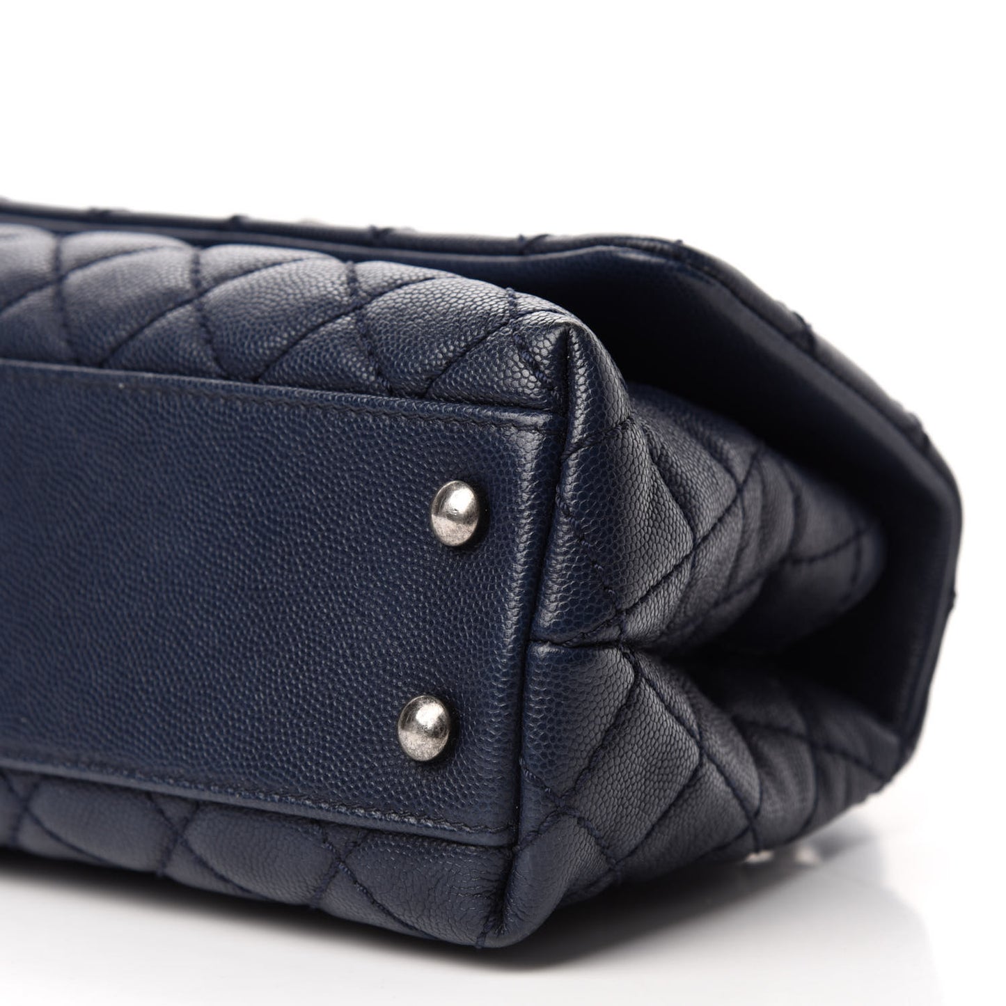 Caviar Quilted Mini Coco Handle Flap Navy Blue