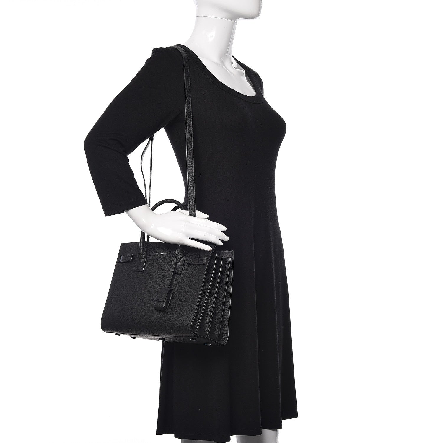 Saint Laurent Grained Calfskin Baby Sac De Jour Black 2 of 12