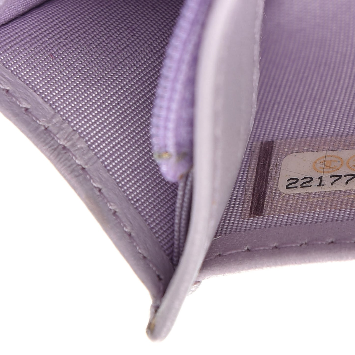 Metallic Patent Calfskin Quilted Boy Yen Wallet Purple