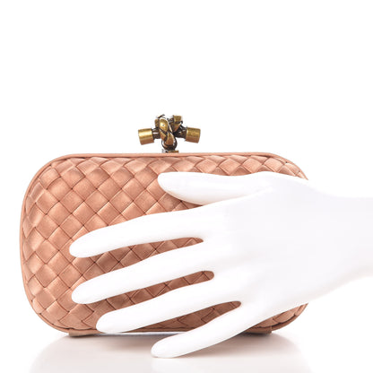 Bottega Veneta Satin Intrecciato Impero Knot Clutch Dahlia 2 of 12