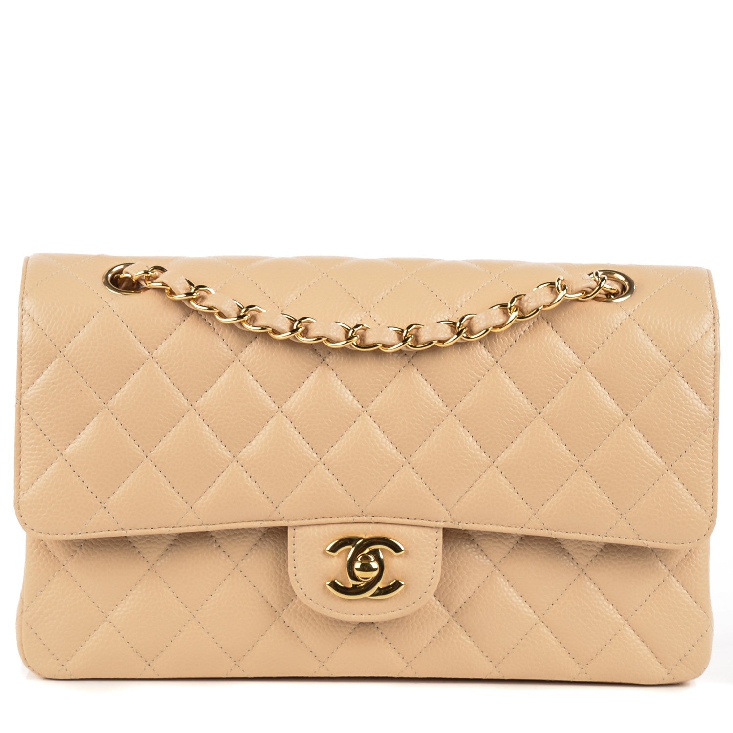 Chanel Caviar Quilted Medium Double Flap Beige Clair 1 of 8