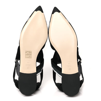 Fendi Technical Mesh Colibri Slingback Ballerina Flats 39 Black 5 of 7