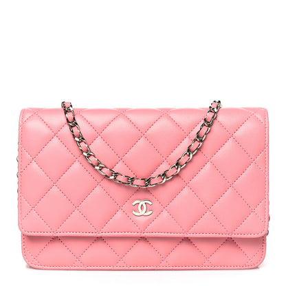 Chanel Lambskin Quilted Wallet On Chain WOC Pink 1 of 9