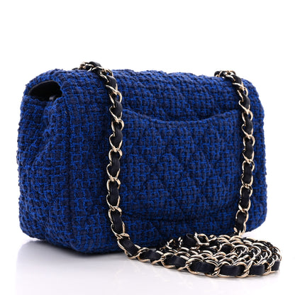 Chanel Tweed Quilted Mini Rectangular Flap Blue 3 of 10