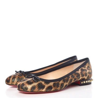 Christian Louboutin Lurex Leopard La Massine Flats 36.5 Black Gold 3 of 8