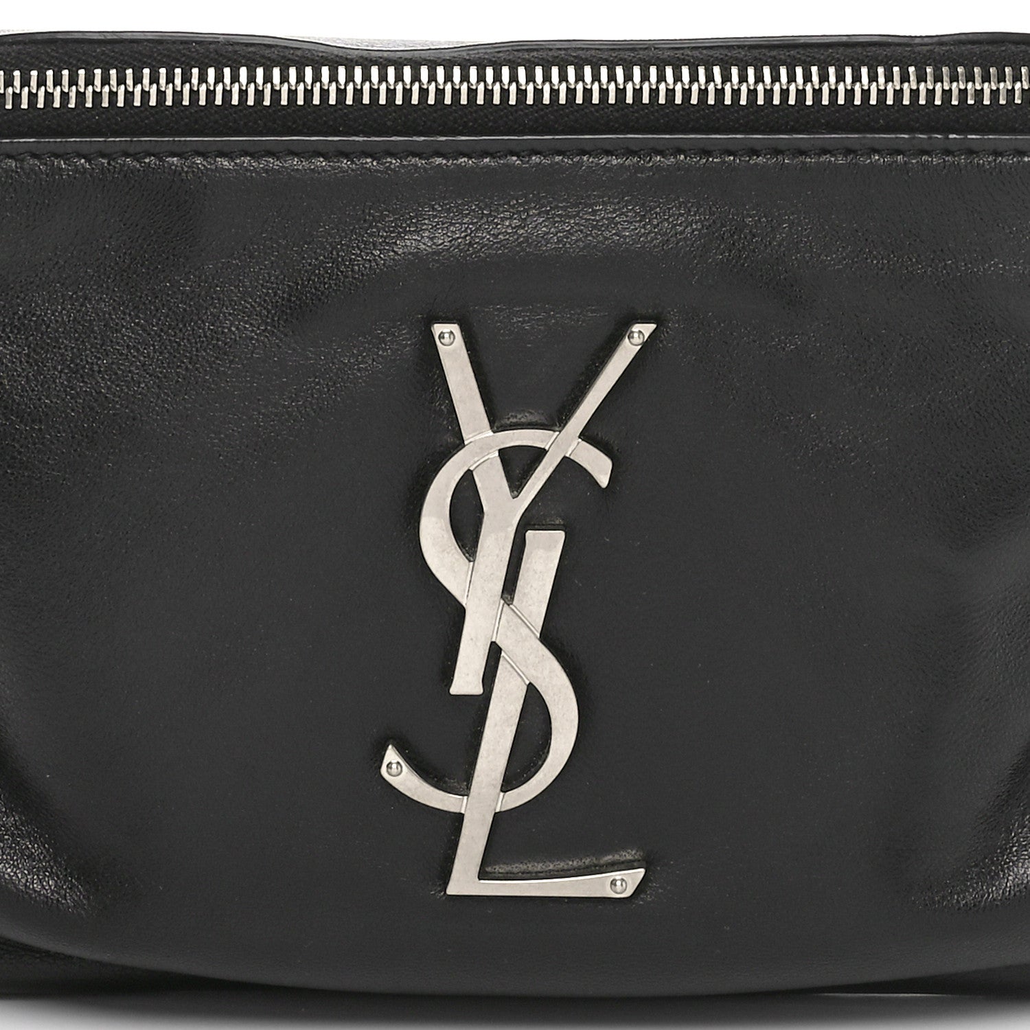 Saint Laurent Lambskin Monogram Belt Bag Black 8 of 10