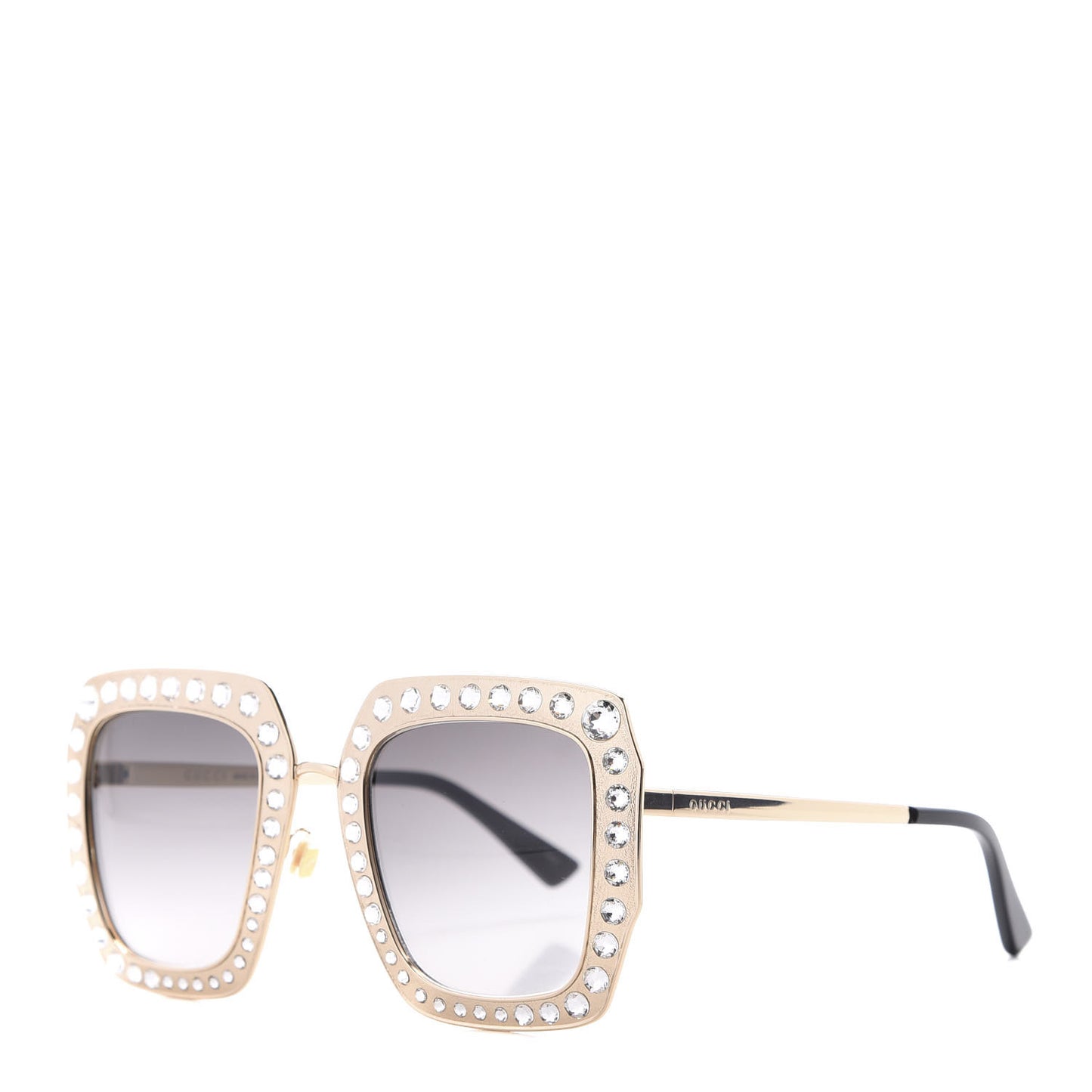 Metal Acetate Crystal Oversize GG0115S Sunglasses Gold