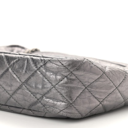 Chanel Metallic Aged Calfskin Quilted Large Reissue Camera Case Silver 10 of 10
