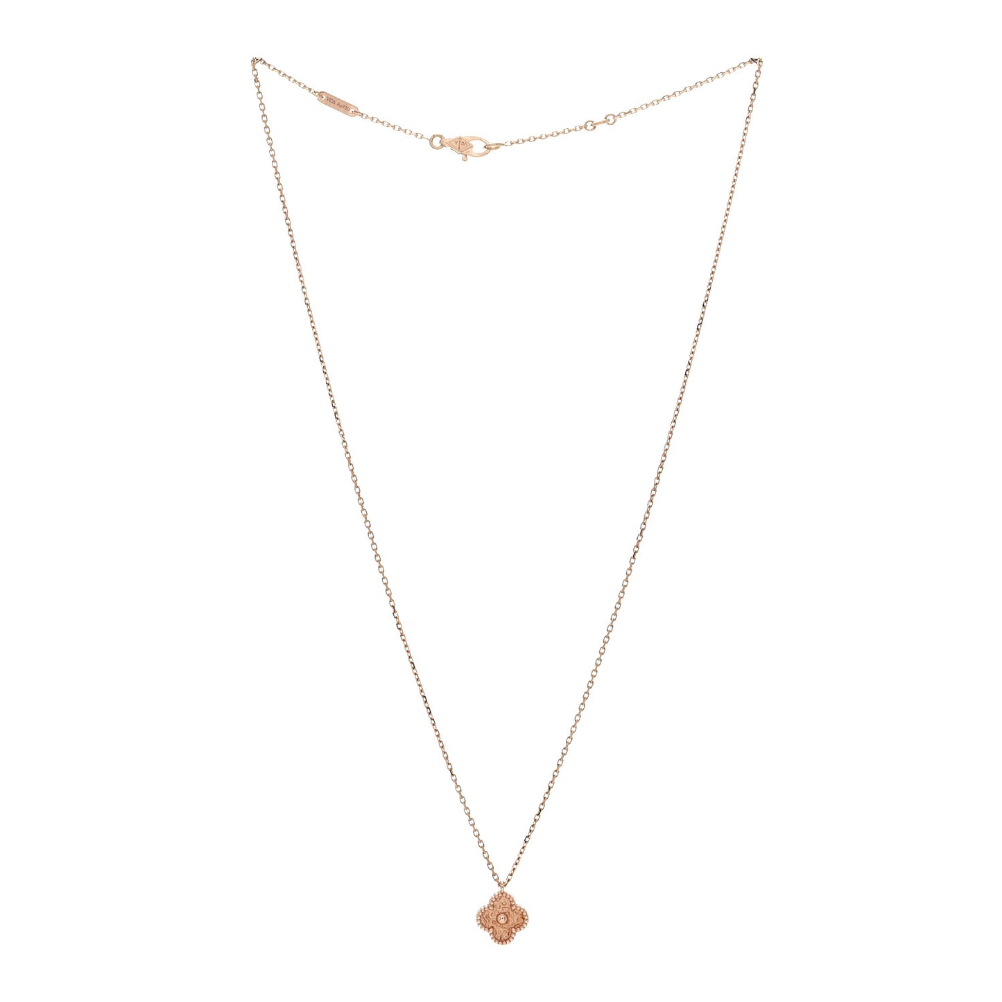 18K Rose Gold Sweet Alhambra Pendant Necklace