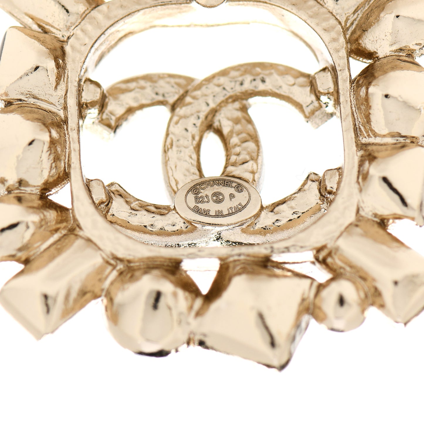 Crystal CC Square Earrings Gold