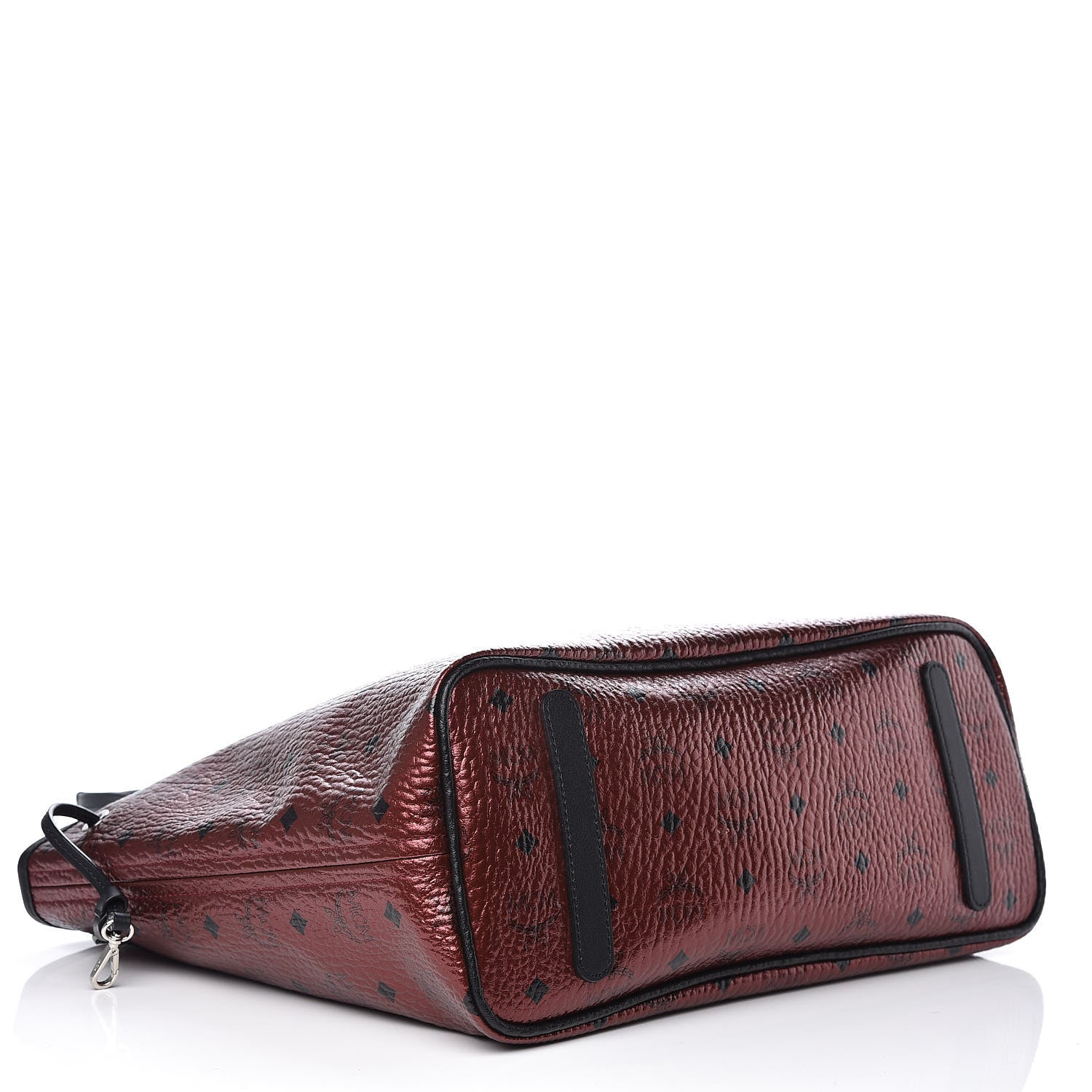 MCM Metallic Visetos Medium Anya Shopper Tote Scooter Red 4 of 8