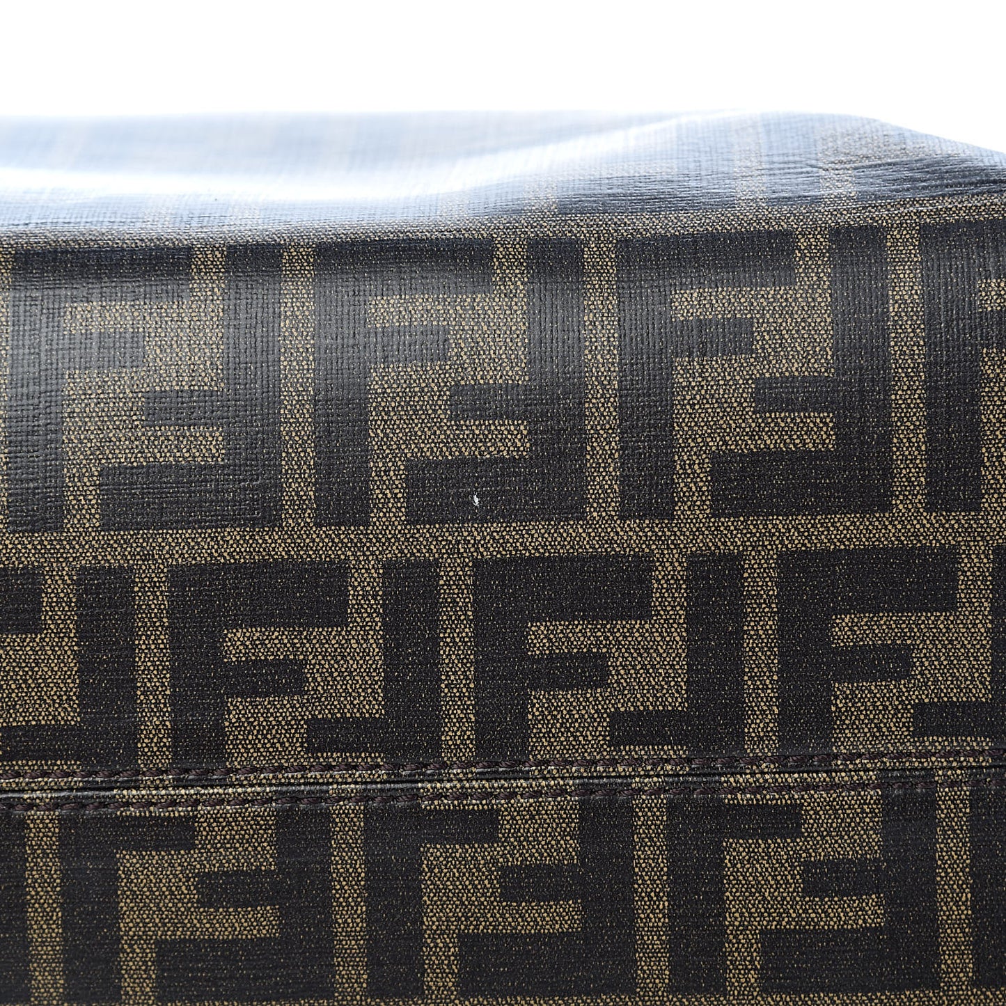 Zucca Spalmati Patent Baguette Print Medium Roll Tote Tobacco