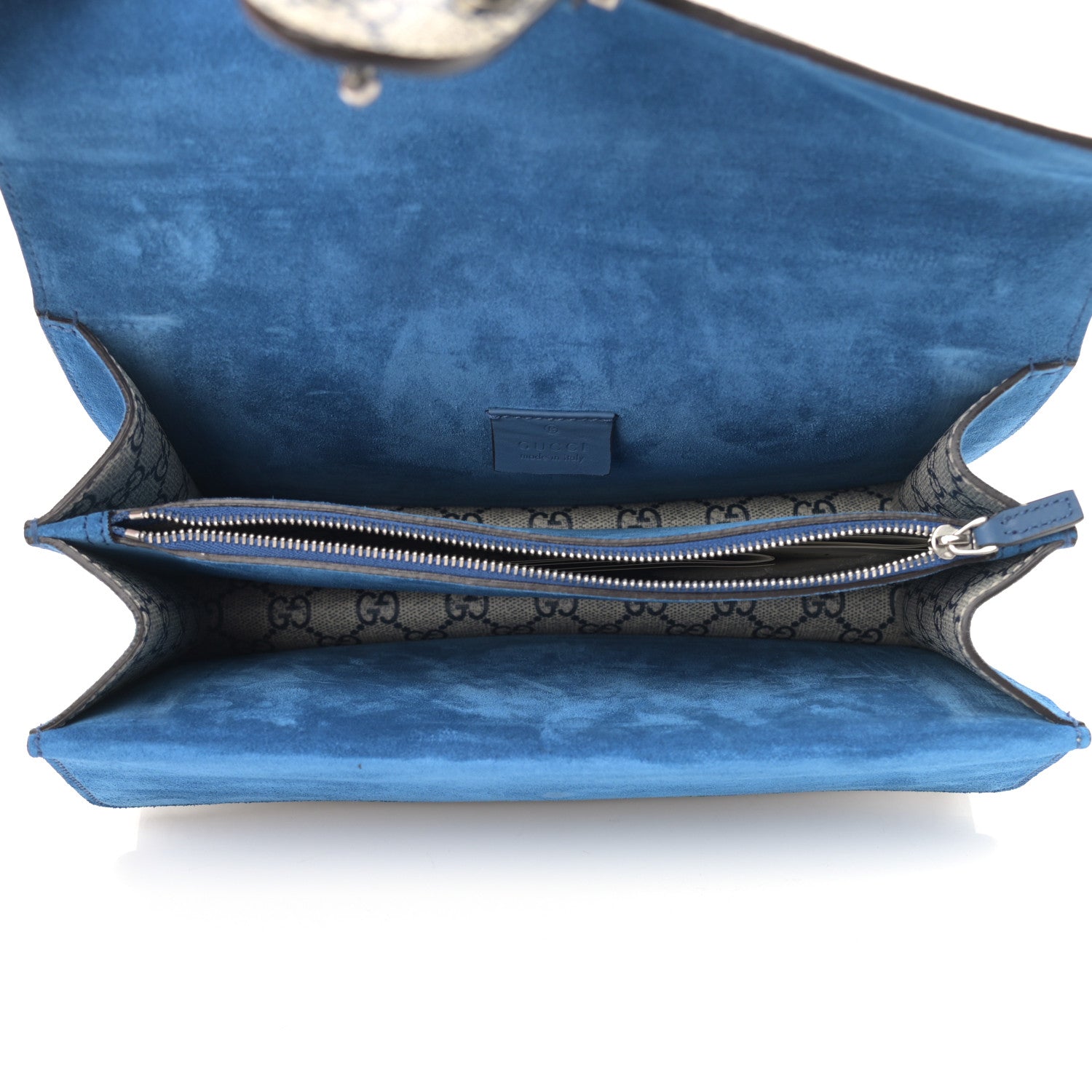 Gucci GG Supreme Monogram Blooms Small Dionysus Shoulder Bag Beige Navy Vintage Blue 5 of 18