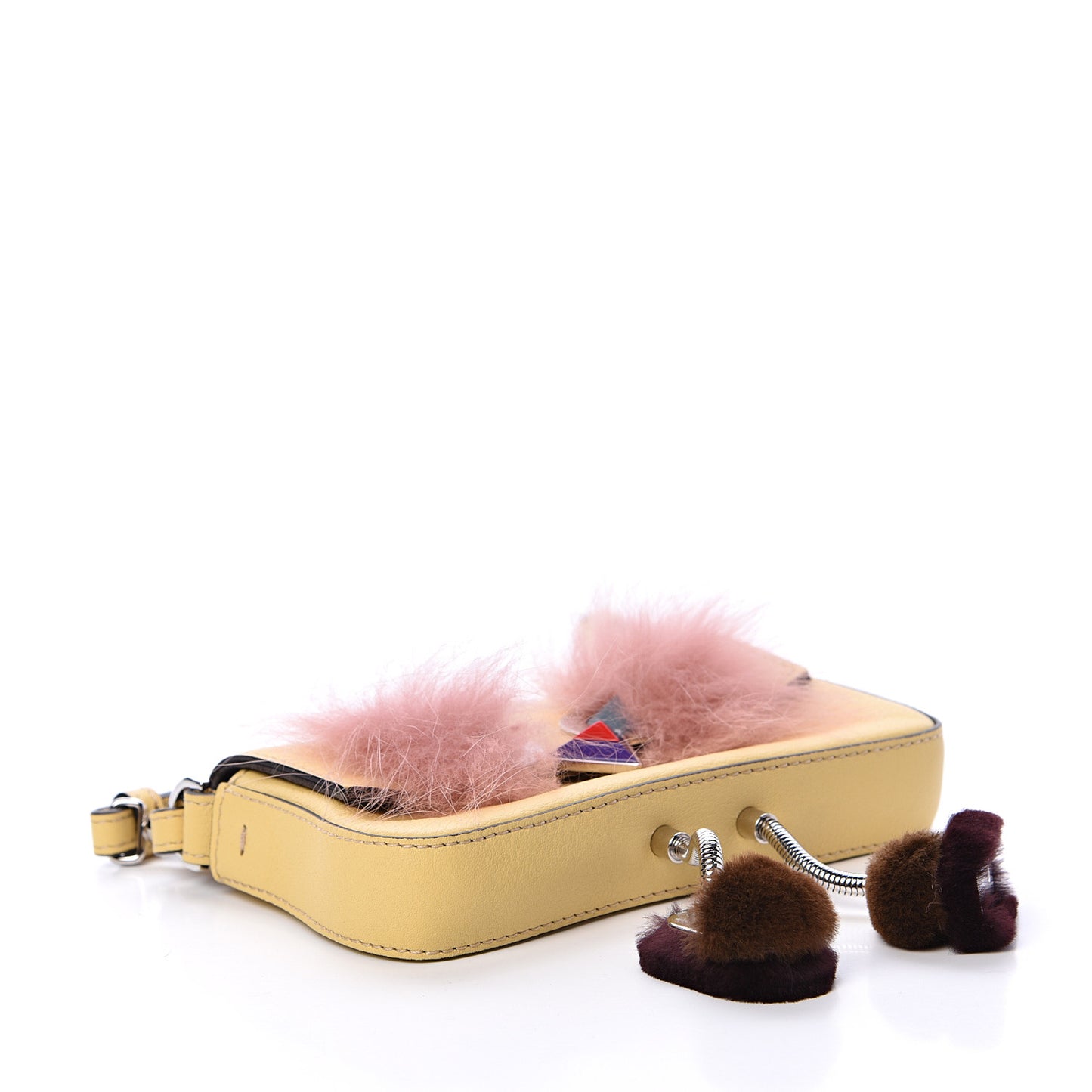 Calfskin Rabbit Fox Fur Hypnoteyes Micro Baguette Grano
